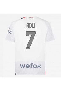 AC Milan Yacine Adli #7 Jalkapallovaatteet Vieraspaita 2023-24 Lyhythihainen